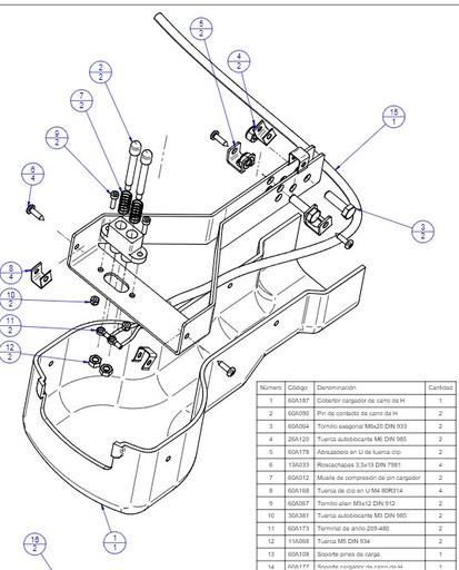 [XYH8L (60B052)] Subconjunto cargador de carro de H