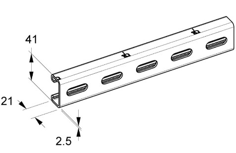 [H8/9] UNISTRUT BLANCO 40X20MMx1metro